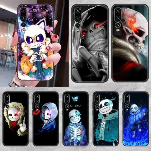 Game undertale sans Phone case For Huawei P Mate P10 P20 P30 P40 10 20 Smart Z Pro Lite 2019 black trend hoesjes 3D waterproof