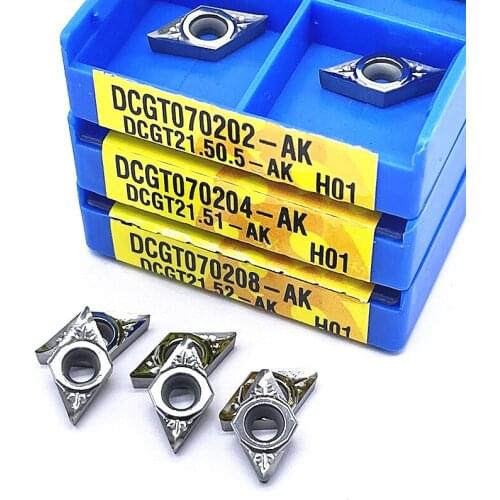 10PCS DCGT11T304 DCGT11T308 AK H01 Aluminum cutter blade Insert Cutting Tool turning tool CNC Tools AL +TIN Alloy wood