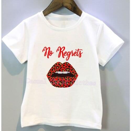 Kids T Shirt Leopard Lips Sexy Blessed Mama Fashion Baby Girl Tshirt Short Sleeve Girls Shirts Retro Summer White Boys Clothes