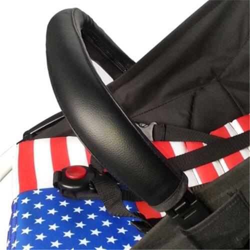 Ruiwjx Baby Stroller Armrests Cover PU Leather Waterproof Handle Bar Grip Protective Zipper Sleeve Baby Carriage Accessories