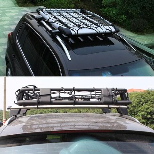 Car Top Roof Rack Elastic Cargo Basket Net with Hooks Carrier Luggage Barrier Tie Cord Mesh 100x80cm