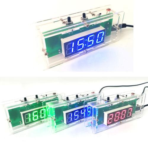 DIY kit Digital clock Electronic clock C51 LED digital temperature control time
