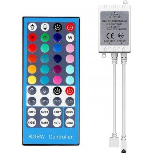 FGHGF 4 Channels DC 12V - 24V RGBW LED Controller Dimmer 40Key 5Pins IR Remote Control For SMD 5050 RGBW RGBWW LED Strip Light