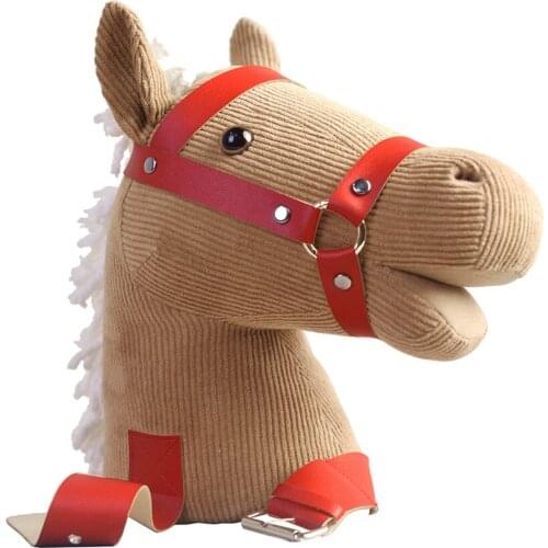 Riding Horse Toy Simulated Galloping Sounds Tied on Plush Stuffed Doll for Kids Emotional Companionship Indoor and Outdoor Play