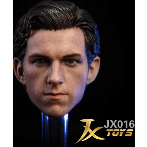 In Stock JXtoys JX016 1/6 Young Tom Holland PVC Head Sculpt Male Head Carving Model Fit 12'' Man Action Figure Body