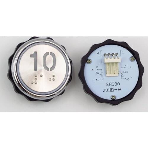 5pcs Elevator button BR38A white light blue braille digital button OTIS elevator accessories PL0010