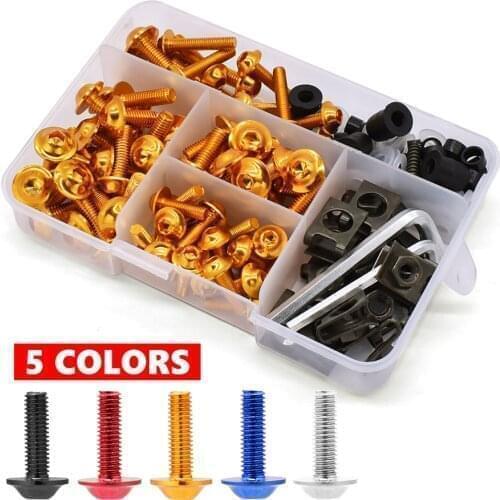 175PCS Motorcycle Fairing Bolts Screw Aluminum Bodywork Screw Nut Kit For Aprilia rs 125 rsv4 rs4 tuono v4 1100 Buell xb12