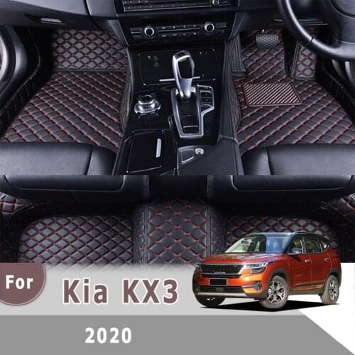 RHD Carpets For Kia KX3 2020 Car Floor Mats Artificial Leather Waterproof Custom Foot Pads Auto Styling Interior Accessories