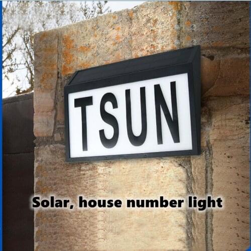 Creative LED solar house number light wall-mounted address sign light LED light control waterproof house number light