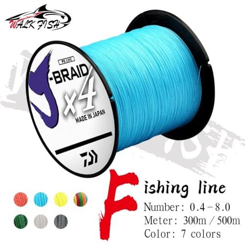 WALK FISH Daiwa 4 Braided Fishing Line PE Line Length 300m 500m 10lb 20lb 35lb 50lb 85lb Japan PE braided line Floating Line