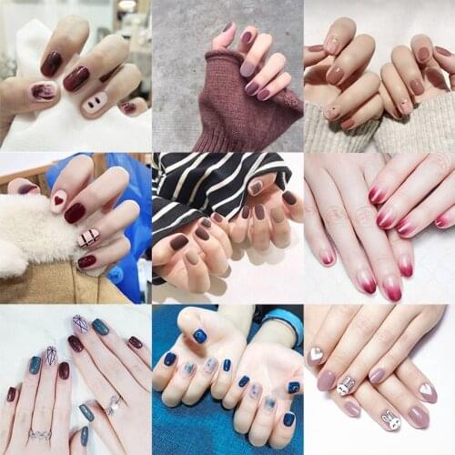 20 Typs Self-Adhesive Full Wraps Nail Polish Stickers Gradient Marble Check Cute Animals Pattern Nail Art Decals Strips Manicure