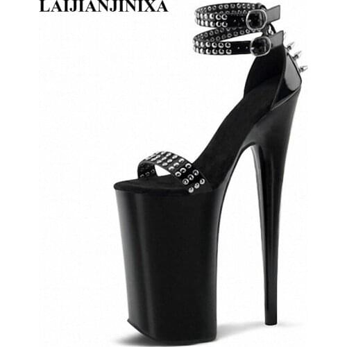 New handsome rivets bag and sandals, 20 cm ultra high heels fine nightclubs colourful shoes with Dance Shoes