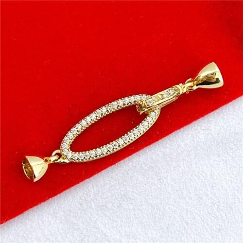Wholesale DIY Natural Stones Beads Jewelry Making Accessories Silver/Gold/Rose Gold Metal Connector Clasps Findings