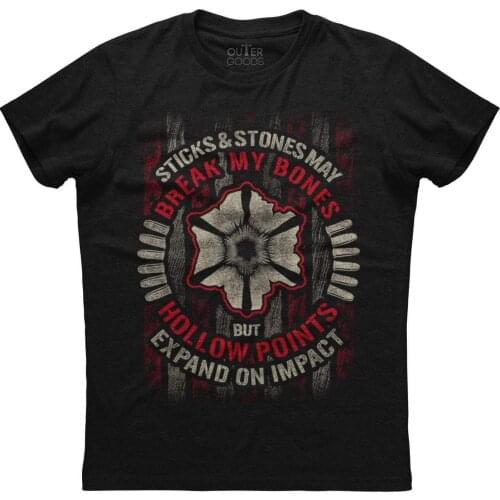 Sticks & Stones May Breaks My Bones. Funny Graphic Patriotic T-Shirt. Summer Cotton O-Neck Short Sleeve Mens T Shirt New S-3XL