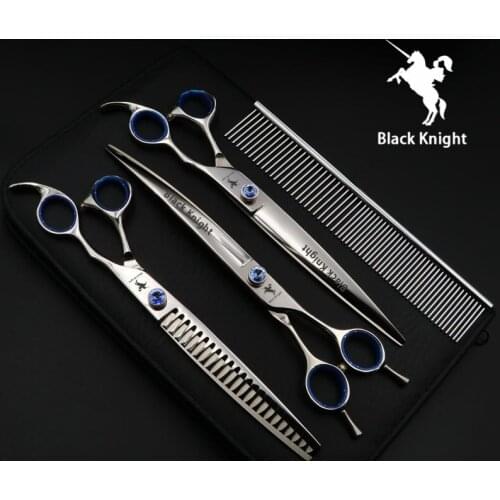 Hair Cutting Scissors 8" Professional Hairdressing Scissors Pet Dog Grooming Shears Set,Straight+Thinning+Curved Scissors+Comb