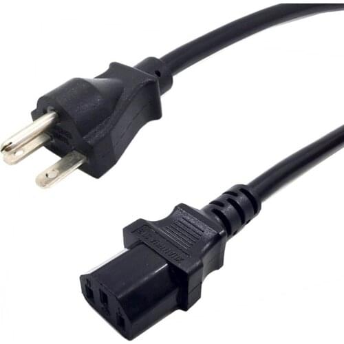 US NEMA 6-15P To IEC320 C13 AC Power Cord, 15A/250V UL Certificated Kettle Computer 3x2.08mm Extension Cable 0.5m/1m