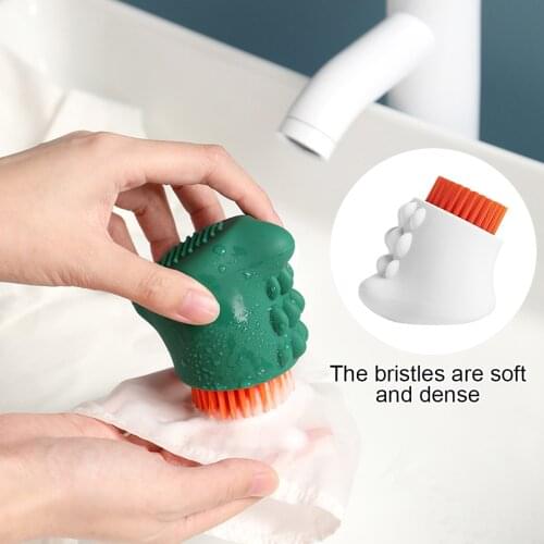 Laundry Brush Plastic Silicone Shoes Cleaning Brush 3 Sides Household Clothes Cleaning Tool