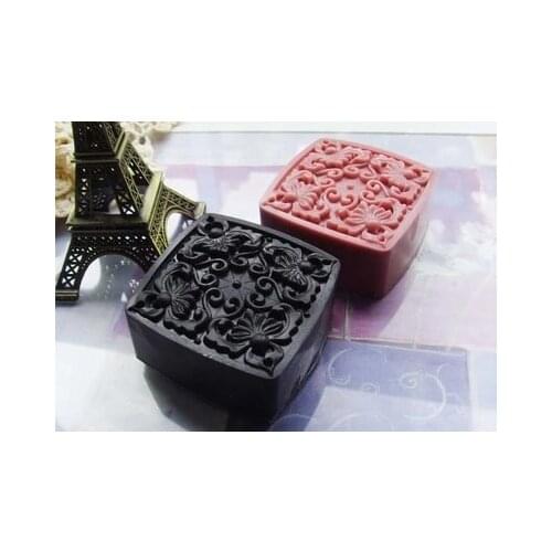 Pattern Silicone Craft Silicone Soaps Mould Mold Mousse Mold Soap DIY Candle Resin Soap Making Mould Square Round Retro PRZY