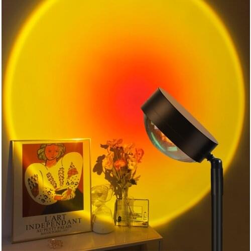 USB Rainbow Sunset Projector Lamp Led Night Light Rainbow Atmosphere Table Lamp for Bedroom Coffe shop Background Wall Decor