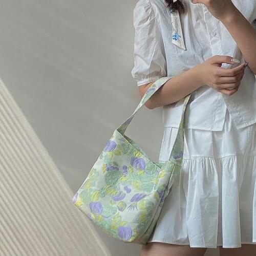 Vintage Jacquard Womens Shoulder Underarm Bags Retro Flower Ladies Purse Handbags Female Flora Small Tote Shopper Bag Bolsos