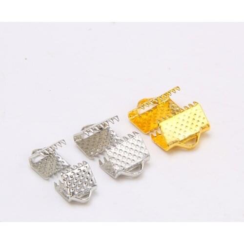 100pcs 8MM 10MM Cord End Fastener Clasps Crimp End Beads Buckle Tips Clasps for Jewelry Making Findings DIY Necklace Bracelet