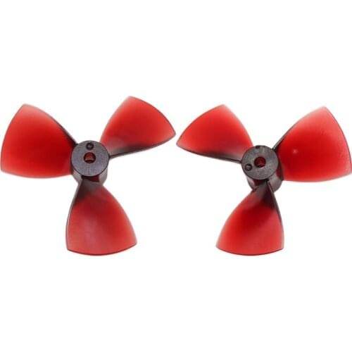 1pair Dia 80mm Transparent Red 3 Blade Propeller PC High Strength Positive Negative Large Underwater Props for DIY Model Ship