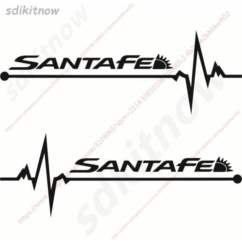 1pair Heart Car Sports Decal Sticker Styling Windows Door Decoration For hyundai santa fe 2007 2008 2013 2014 2015 accessories