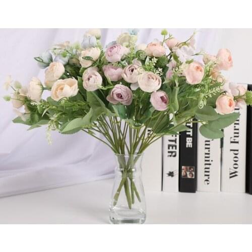 1 pieces 5 forks 11 rose flowers Wedding Christmas decorations for home Artificial rose bouquet Holding flowers Pretty Candy box