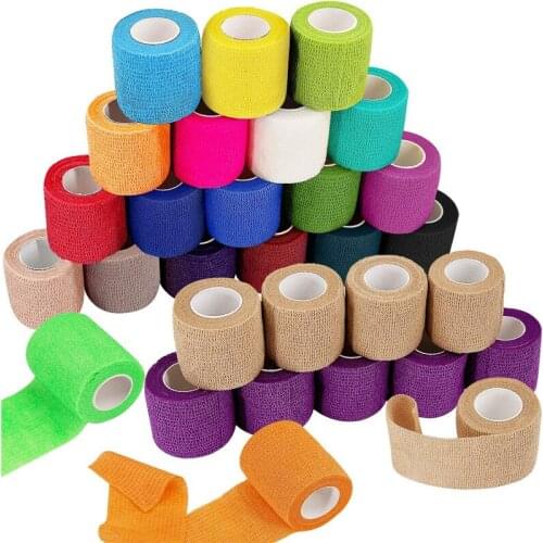 12/16/24/48 Rolls Disposable Tattoo Self-adhesive Elastic Bandage Athletic Tape Stretch Wrap Roll Sports Wrap Tapes