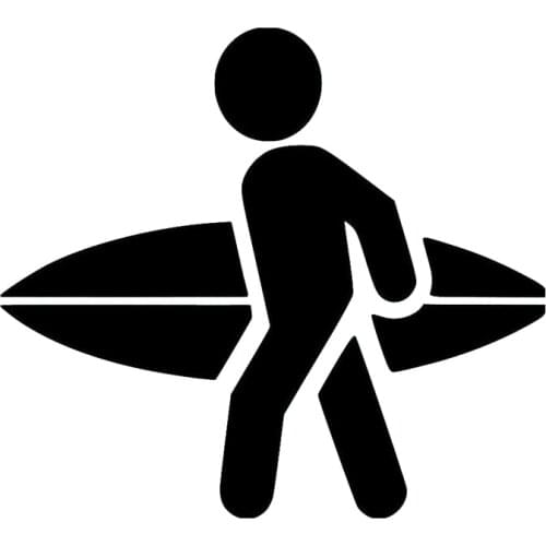 14.8CM*13.3CM Cartoon Characters Surfboard CanoeVinyl Decal Car Sticker Black/Silver S9-0347