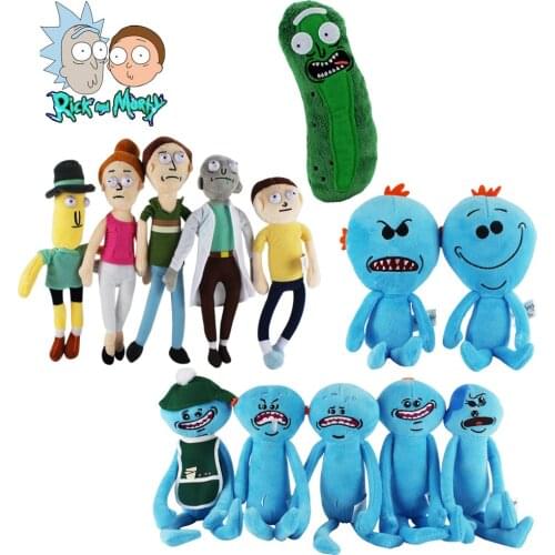17-30cm Plush Happy Sad foamy Face Caddy Mr Meeseeks Poopybutthole Jerry Soft Stuffed Plush Toys Dolls Kids Gift