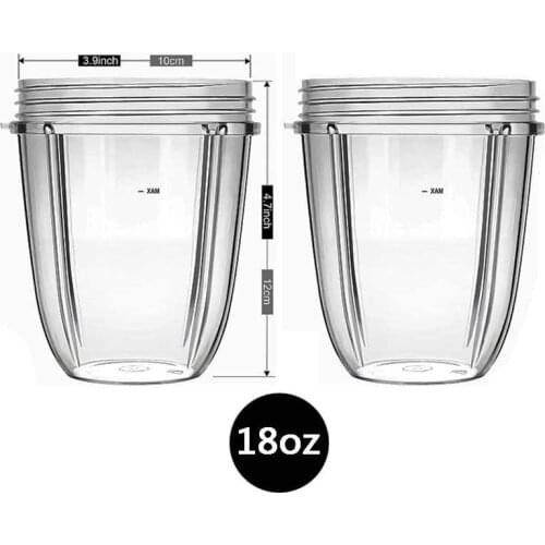 2pcs 18oz Replacement Parts Mug Cup for Nutri Bullet 600W / Pro 900W High-Speed Blender Juicer Mixer Accessory 18 Ounce