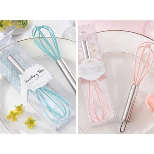 20 Pieces/lot) Bridal Shower Decoration Favors of The Perfect Mix" Pink and Blue Kitchen Whisk Wedding gifts for Party favors