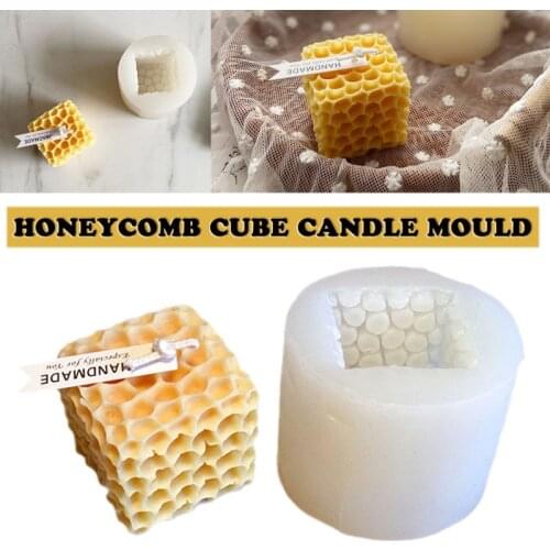 3D Square Honeycomb Scented Candle Mold DIY Perfume Soap Making Wax Mould Used For Making Candy Chocolate Cake