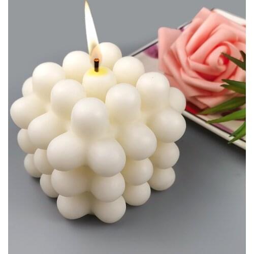 3D Bubble Cube Candle Mold 3D DIY Silicone Aromatherapy Plaster Candles Mould Hand-made Soy Aroma Wax Soap Mold Candle Crafts
