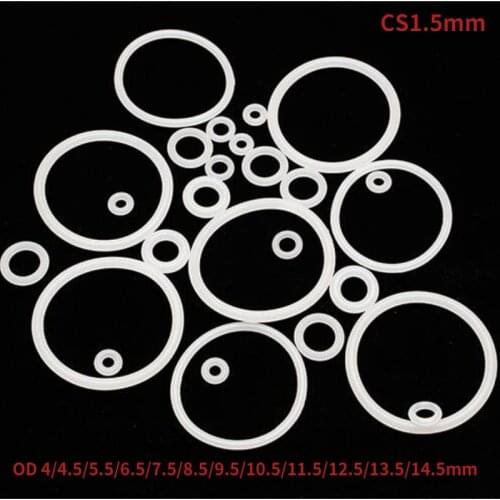 50pcs Red VMQ Silicone O Ring Gasket CS 1.5mm OD 4/4.5/5.5/6.5/7.5/8.5/9.5/10.5/11.5/12.5/13.5/14.5mm Food Grade O-Ring Seal