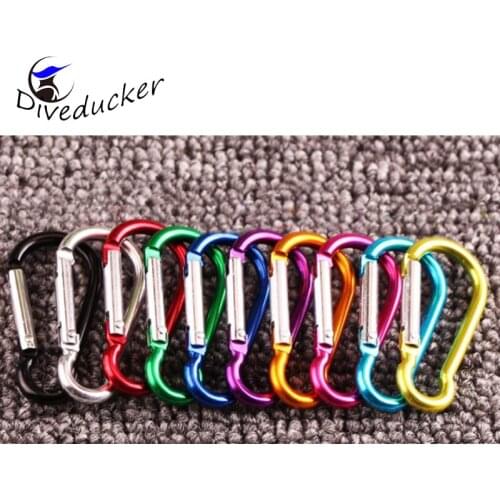 8pc/lot Scuba diving Aluminum Alloy Carabiner colorful keychain handing clip secure lock carabiner Gourd-shaped mountaineering b