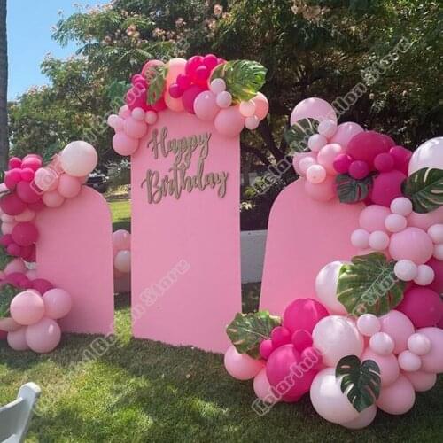 Wedding Birthday Party Decor Retro Pink Double Apricot Latex Balloon Garland Arch Holiday Event Backgound Baby Shower Decor