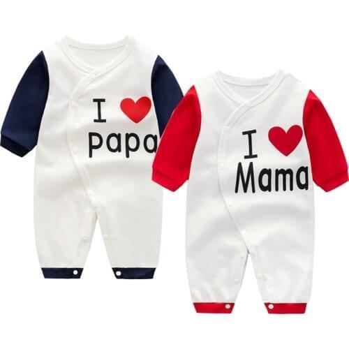Baby Rompers 2pcs Cotton Fashion Baby Onesies i love papa&mama Children Clothes Sets Newborn Jumpsuit