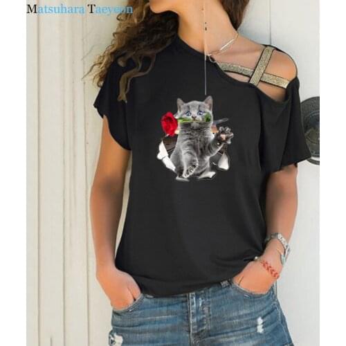 Cute Cats Dog 3D T Shirt 2020 Summer Funny T-Shirts Print Women Tshirt Cotton T-shirt Casual Fashion Top Tee Plus Size Women