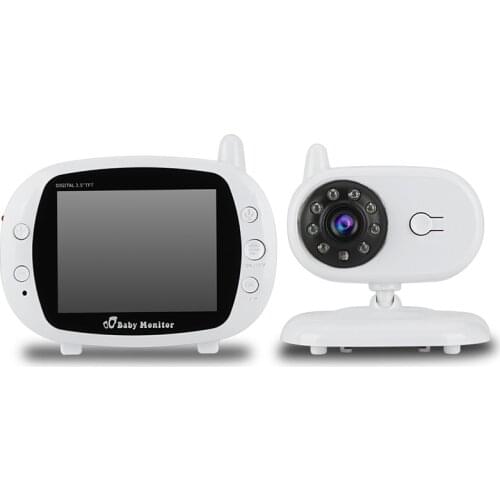 GISION 3.5 Inch LCD IR Night Vision Baby Monitor , Wireless Temperature Time Display , Video Monitor ,2-Way Talk GS-850