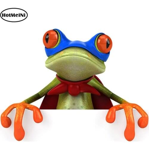 HotMeiNi 13cm X 10cm 3D Frog Funny Car Stickers Truck Window Decal Graphics Sticker Classic Funny Body Decals Car Styling