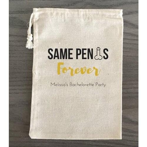 Custom Same Penis Forever birthday wedding Party first aid Hangover Kit jewelry Bachelorette bridal shower favor muslin Bags