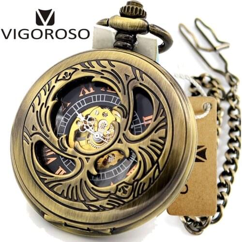 Japan Beetle Pets Skeleton Watches Cool Steampunk Pocket Watch With Chain Luxury Brand Silver Hand Wind Mechanical Pocket Watch