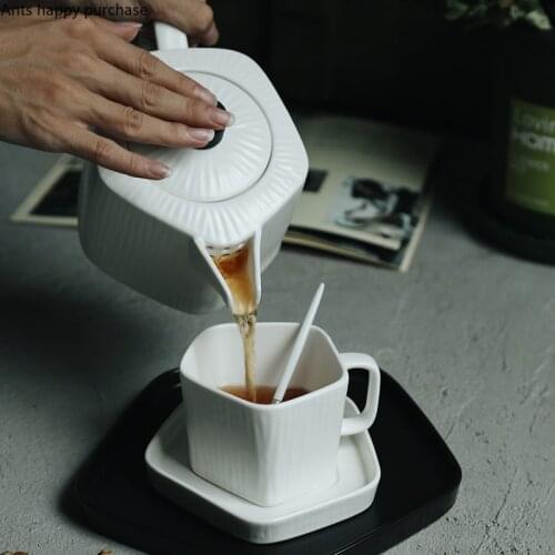 Nordic Style Coffee Set Cup and Saucer Household Afternoon Tea Set Ceramics Creative Coffee Cup Suit Cold Kettle Teaware Sets