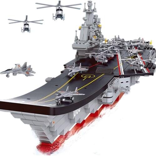 NAVY Military Building Blocks ARMY Aircraft Carrier Cruiser Warship Battleship Submarine Weapon War DIY Creator Bricks Kids Toys