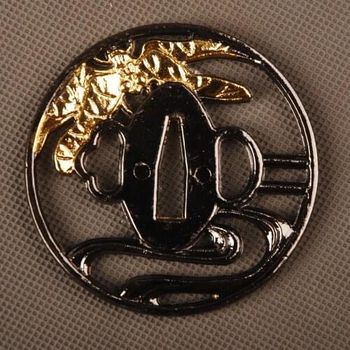 Nice and Delicate Alloy Tsuba Hand Guard for Japanese Sword Samurai Katana or Wakizashi Excellent Sword Fitting Metal Craft