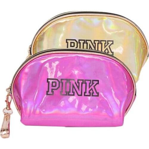 Laser Semicircular Cosmetic Bag Large Capacity Ladies Tote Bag Travel Cosmetics Coin and Toiletries Organizer