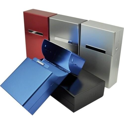 Magnetic Flip Aluminum Cigarette Case 20pcs Cigarettes Box Tobacco Holder for Men 5colors Free Shipping WB356