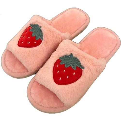 2019 new womens cute indoor home slippers fashion suede thick bottom cartoon warm slippers